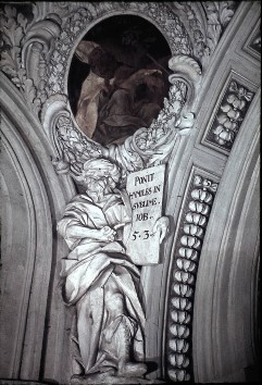Darunter Stuckfigur des Dulders Joab (von Giovanni Battista
Carlone), Aufn. Roden, Bruno von, 1944/1945
