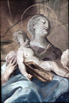 Ausschnitt: Maria mit dem Christuskind, Teilansicht, Aufn. Roden, Bruno von, 1943/1945