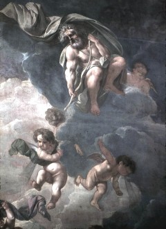 Ausschnitt: antiker Gott mit Krone und Bogen oben rechts, Aufn. Cürlis, Peter, 1943