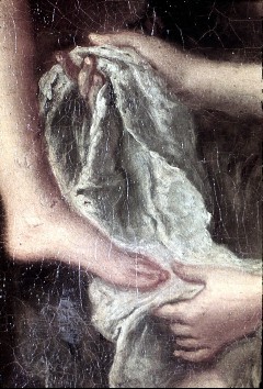 Ausschnitt: linker Fuß der Diana und Hände der knienden
Nymphe, Aufn. Cürlis, Peter, 1943/1945