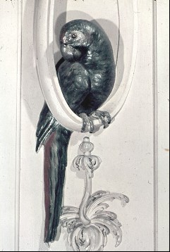 Detail: Papagei auf der Ostwand, zweite Lisene von rechts, Aufn. Cürlis, Peter, 1943/1945