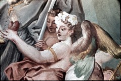 Glorifizierung des heiligen Benedikt, Detail: Engel mit
Symbolen der christlichen Tugenden, Aufn. Müller und Sohn, 1943/1945