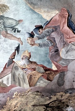 Detail: Sankt Wolfgang und Sankt Dionysius, Aufn. Müller und Sohn, 1943/1945