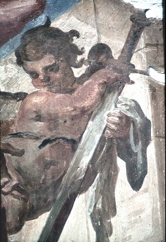 Ausschnitt: Putto mit dem Schwert des heiligen Pankratius, 1943/1945