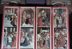 Gesamtansicht der beiden äußeren- und inneren Altarflügel
mit Szenen aus dem Leben Marias, 1943/1945
