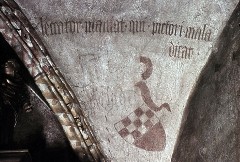 Detail: lateinische Inschrift und Wappen (Chorgewölbe), Aufn. Schulze-Marburg, Rudolf, 1943/1944