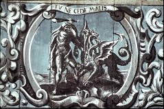 Detail: Rundbild mit Herkules im Kampf gegen die Hydra (Tu
ne cede malis), Aufn. Schulze-Marburg, Rudolf, 1943/1944