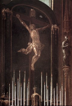 Detail: Kruzifix über dem Altar, Aufn. Rex-Film, 1943/1945