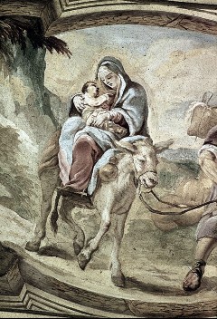 Ausschnitt: Maria mit dem Christuskind auf dem Esel, 1943/1945