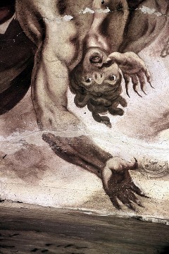 Ausschnitt: stürzender Teufel, Detail: Kopf, 1943/1945
