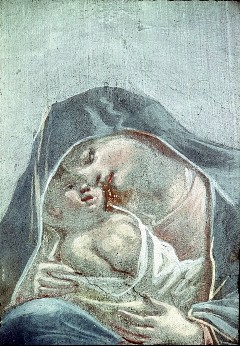Ausschnitt: Maria und Christus, Detail: Kopf der Maria, Aufn. Weizsäcker, Ralph, 1944