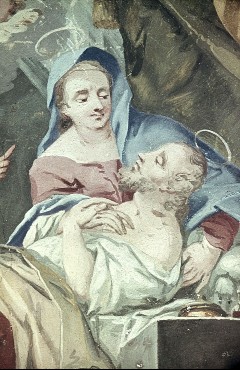 Detail: Maria mit dem Heiligen Josef, Aufn. Weizsäcker, Ralph, 1943/1945