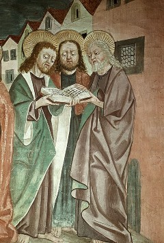 Detail: Gruppe aus drei Aposteln am rechten Bildrand, Aufn. Leon, Rudolf, 1943/1945
