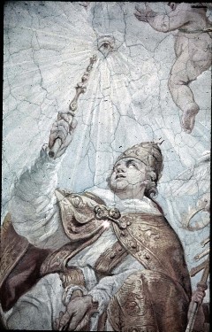 Detail: Papst mit Szepter und das Auge Gottes, Aufn. Weizsäcker, Ralph, 1943/1945