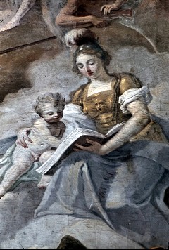 Detail: Minerva lehrt einem Putto das Lesen, Aufn. Halewicz, Julius, 1944