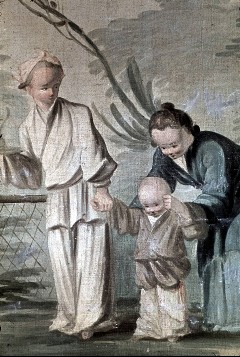 Szene mit zwei Frauen die einem Kind das Laufen beibringen
(Detail), Aufn. Halewicz, Julius, 1943/1945