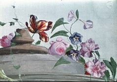 Detail: Fragment einer Gartenvase mit Blumen, Aufn. Rex-Film, 1944/1945