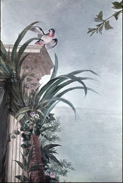 Detail: Architekturfragment mit einem Papagei, Aufn. Rex-Film, 1944/1945