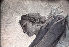 Detail: nimbierter Kopf der Personifikation der
Unsterblichkeit und Ewigkeit, Aufn. Rex-Film, 1944/1945