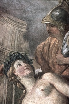 Detail: weibliche Personifikation der Malerei mit Athena als
Patronin, Aufn. Rex-Film, 1943/1945
