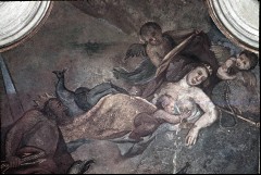 Detail: Juno mit dem trinkenden Herkulesknaben und Putten, Aufn. Rex-Film, 1943/1945