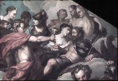 Detail: Diana, Ceres, Ganymed, Minerva, die drei Grazien,
Juno und Jupiter, Aufn. Roden, Bruno von, 1943/1945