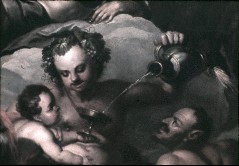 Detail: Bacchus mit Putto und Satyr, Aufn. Roden, Bruno von, 1943/1945