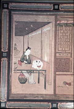 Detail: Chinesin in einem Raum, Aufn. Müller und Sohn, 1943/1945