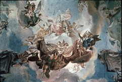 Detail: (Mittelfeld) Personifikation der himmlischen
Weisheit auf einer Wolke mit Engeln, 1943/1945