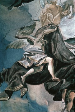 Detail: (Mittelfeld) Engel eine Draperie haltend, 1943/1945