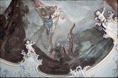 Detail: die Jünger Petrus, Jakobus und Johannes, darunter
Nebenfiguren in Landschaft, Aufn. Müller und Sohn, 1943/1945