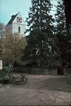 Ansicht des Kirchturms, Aufn. Müller und Sohn, 1943/1945