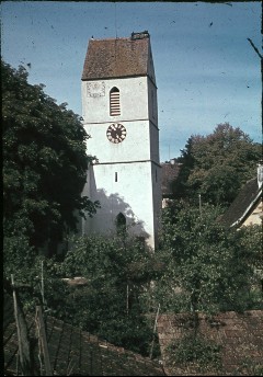 Ansicht des Kirchturms, Aufn. Müller und Sohn, 1943/1945