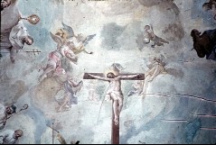 Detail: Kruzifix mit schwebenden Engeln, Aufn. Schmidt-Glassner, Helga, 1944