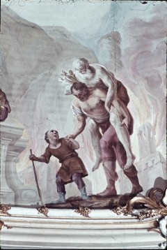 Detail: Aeneas flieht mit Anchises und Ascanius aus dem
brennenden Troja, Aufn. Schmidt-Glassner, Helga, 1944