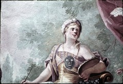 Nordost-Ecke: Allegorie der Malerei mit einer weiblichen
Figur (Detail), Aufn. Schmidt-Glassner, Helga, 1944