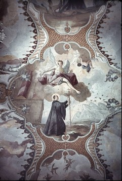 3. Deckenbild von Osten: der Heilige Magnus mit seinem
wundertätigen Stab vertreibt Ungeziefer, Aufn. Schmidt-Glassner, Helga, 1944