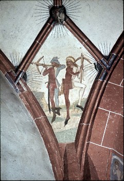Ostjoch:  Martyrium des heiligen Sebastian, Detail, Aufn. Schulze-Marburg, Rudolf, 1943/1944
