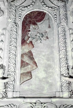 Vorhang haltender Engel, 1943/1945