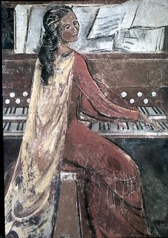 Die heilige Cäcilie an der Orgel, Detail, Aufn. Halewicz, Julius, 1943/1945