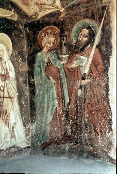 Linke Seitenwand: die Heiligen Paulus und Barbara, Aufn. Leon, Rudolf, 1943/1945