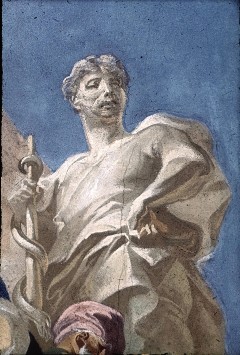 Detail: Statue des Äskulap, Aufn. Rex-Film, 1943/1945