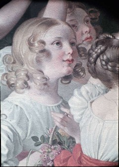 Detail: Blumenstruendes blondes Mädchen, Aufn. Rex-Film, 1943/1945