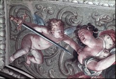 Detail: Putto mit Schwert, weibliche Allegorie, Aufn. Roden, Bruno von, 1943/1945