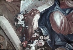 Detail: Blumen bekränzter Stier, Aufn. Roden, Bruno von, 1943/1945