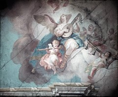 Detail: Engel mit Gitarre, Putto mit Flöte, Aufn. Roden, Bruno von, 1943/1945