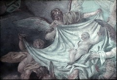 Detail: Christuskind von Engeln in einem Tuch getragen, Aufn. Roden, Bruno von &
Bohlen, Maria, 1943/1945