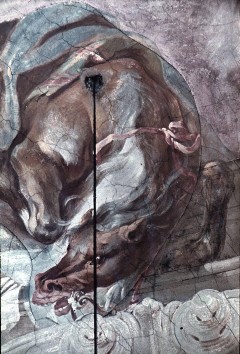 Detail: zusammengesunkenes Pferd, 1943/1945