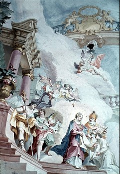 Ausschnitt: die Heiligen Maria, Augustin und Norbert mit
begleitenden Engeln, Aufn. Hausegger-Grimm, Lilli, 1943/1945